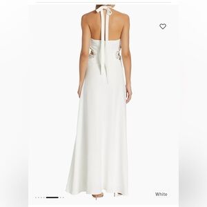 SIMKHAI

Sandi Embellished Cut-Out Halter Gown